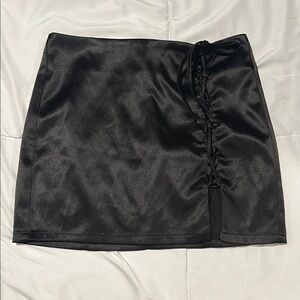 Elegant Black Satin Skirt NWT